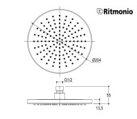 MEDIDAS ROCIADOR DUCHA 20cm RITMONIO
